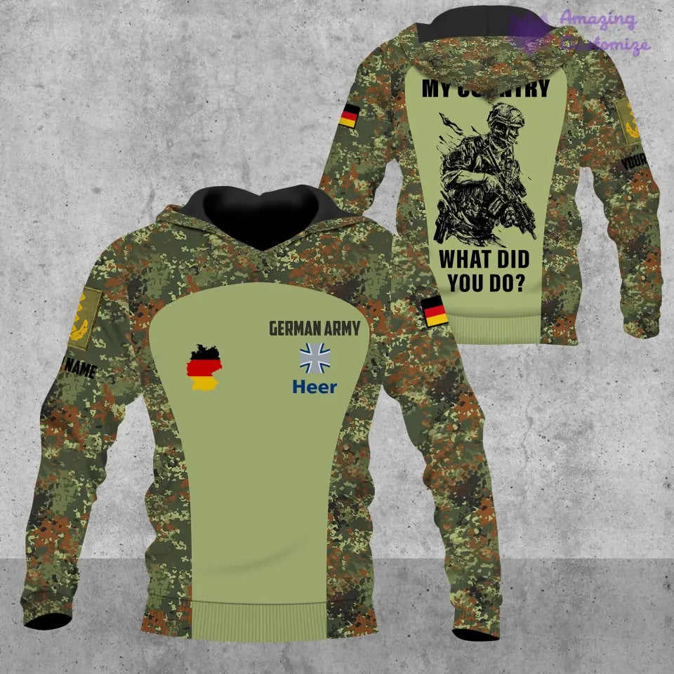 Personalized Germany Soldier/Veteran Camo with Name, Rank POLO All Over Printed - 17234208