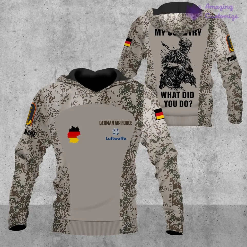 Personalized Germany Soldier/Veteran Camo with Name, Rank POLO All Over Printed - 17234208