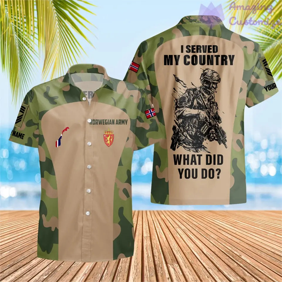 Personalized Norway Soldier/Veteran Camo with Name, Rank POLO All Over Printed - 17234208