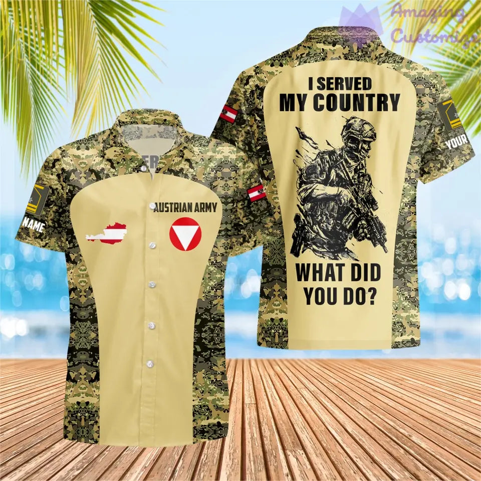 Personalized Austria Soldier/Veteran Camo with Name, Rank POLO All Over Printed - 17234208