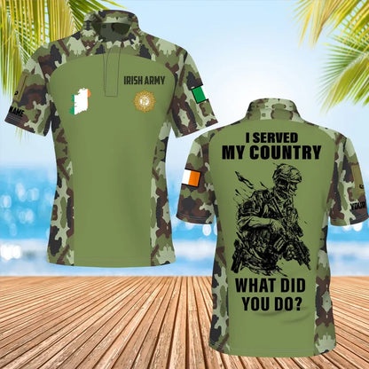 Personalized Ireland Soldier/Veteran Camo with Name, Rank POLO All Over Printed - 17234208