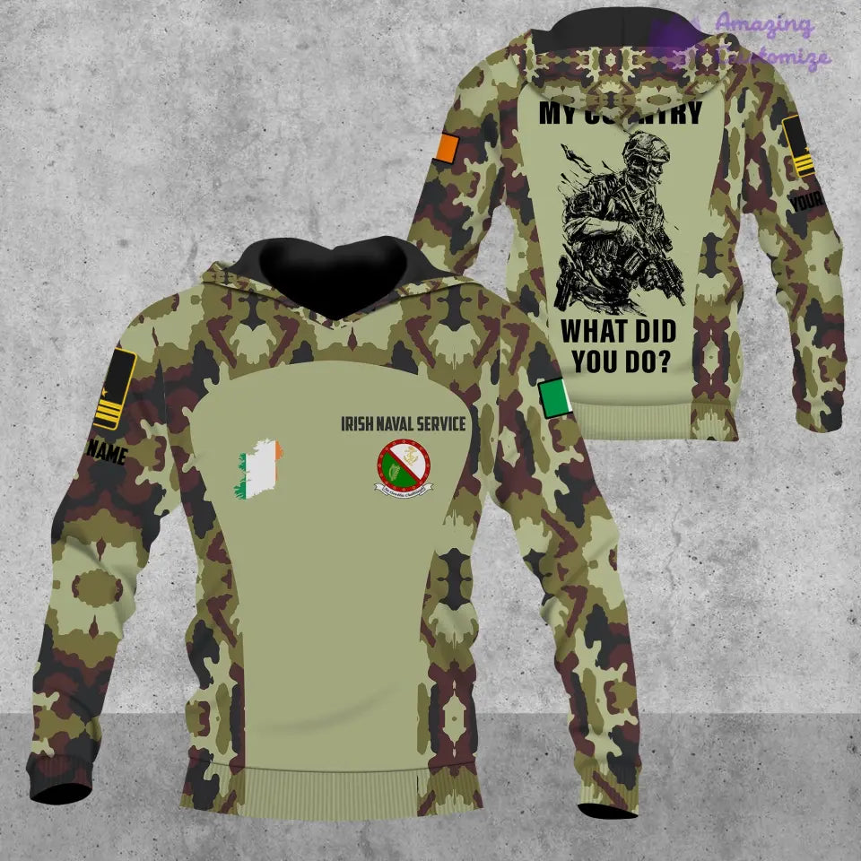 Personalized Ireland Soldier/Veteran Camo with Name, Rank POLO All Over Printed - 17234208