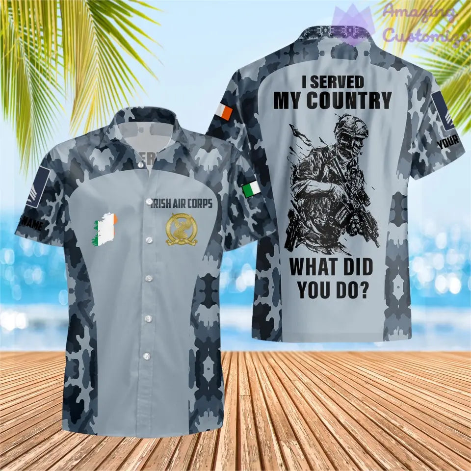 Personalized Ireland Soldier/Veteran Camo with Name, Rank POLO All Over Printed - 17234208