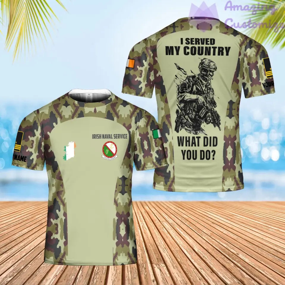 Personalized Ireland Soldier/Veteran Camo with Name, Rank POLO All Over Printed - 17234208