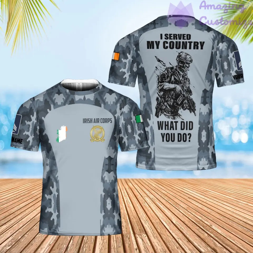 Personalized Ireland Soldier/Veteran Camo with Name, Rank POLO All Over Printed - 17234208