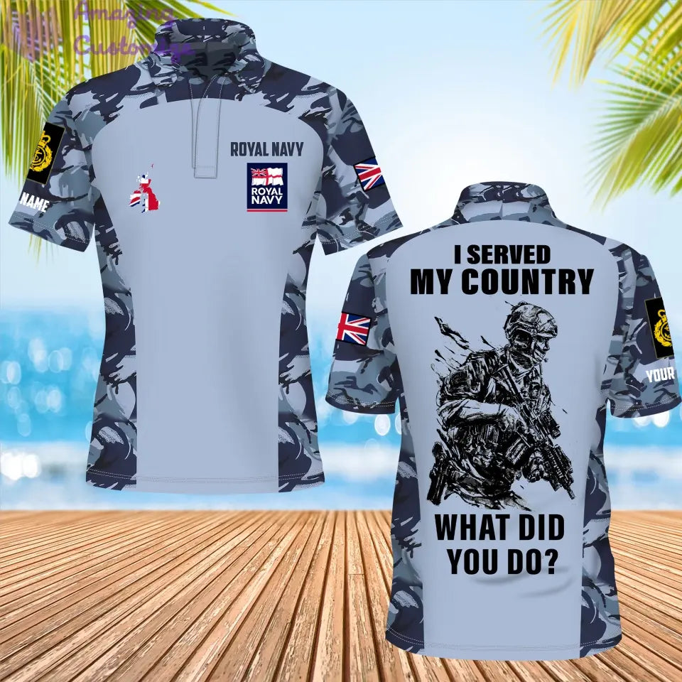 Personalized UK Soldier/Veteran Camo with Name, Rank POLO All Over Printed - 17234208