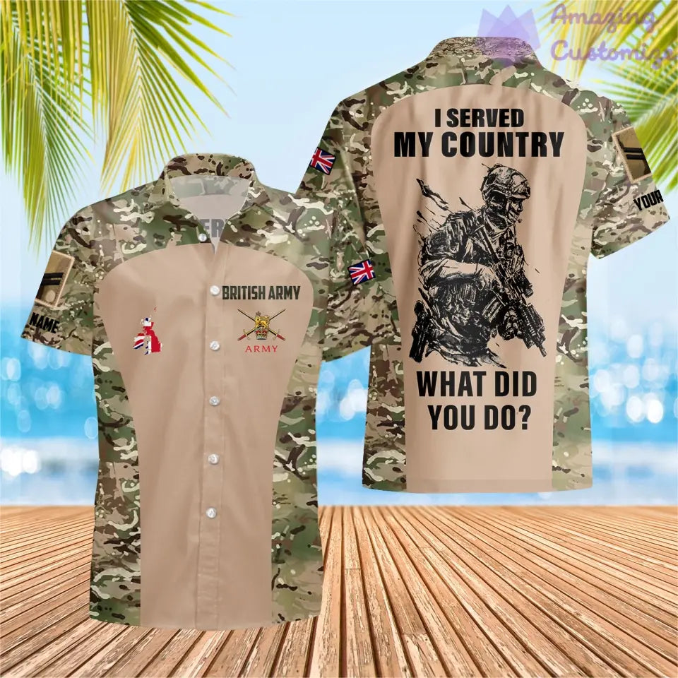 Personalized UK Soldier/Veteran Camo with Name, Rank POLO All Over Printed - 17234208