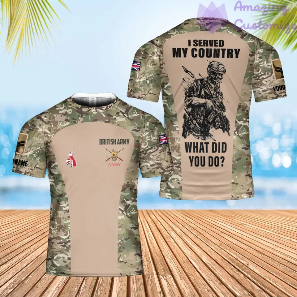 Personalized UK Soldier/Veteran Camo with Name, Rank POLO All Over Printed - 17234208