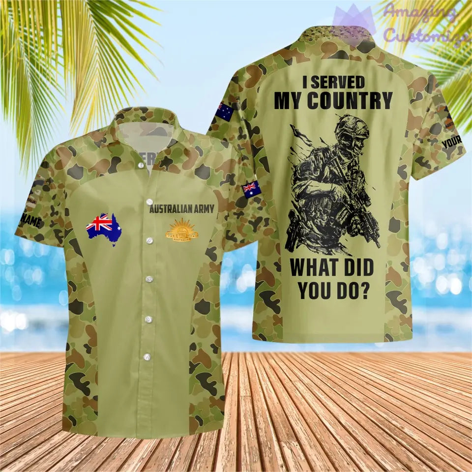 Personalized Australia Soldier/Veteran Camo with Name, Rank POLO All Over Printed - 17234208