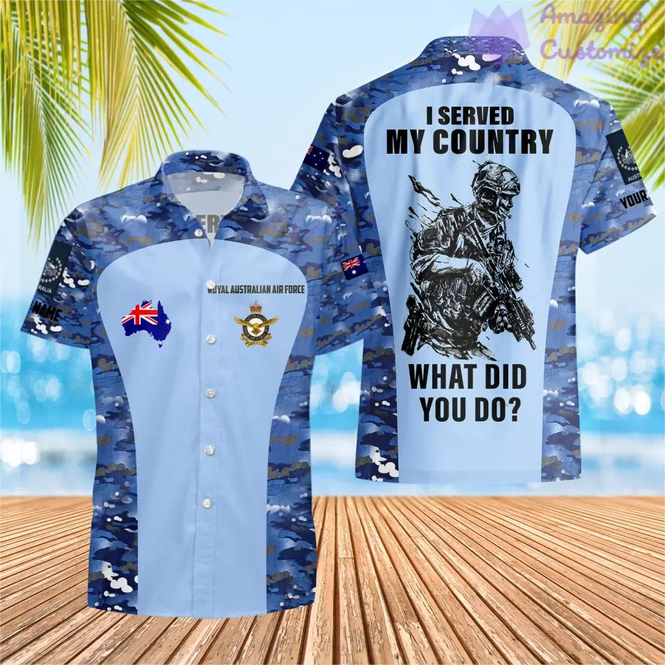 Personalisiertes australisches Soldaten-/Veteranen-Tarnmuster mit Namen, Rang, Poloshirt überall bedruckt – 17234208