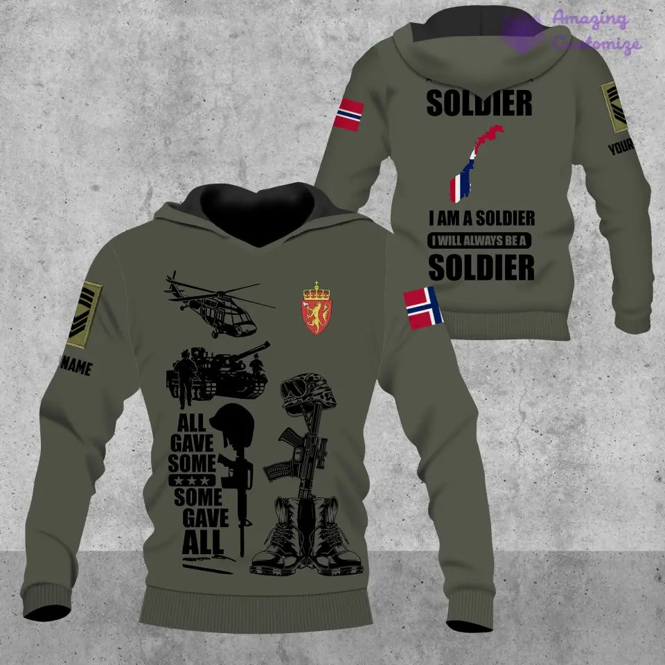 Personalisiertes norwegisches Soldaten-/Veteranen-Tarnmuster mit Namen und Rang, Poloshirt komplett bedruckt – 17235936