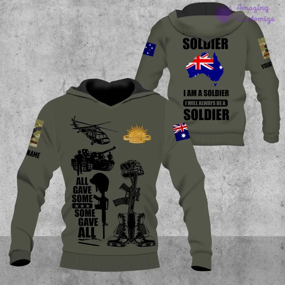 Personalized Australia Soldier/Veteran Camo with Name, Rank POLO All Over Printed - 17235936