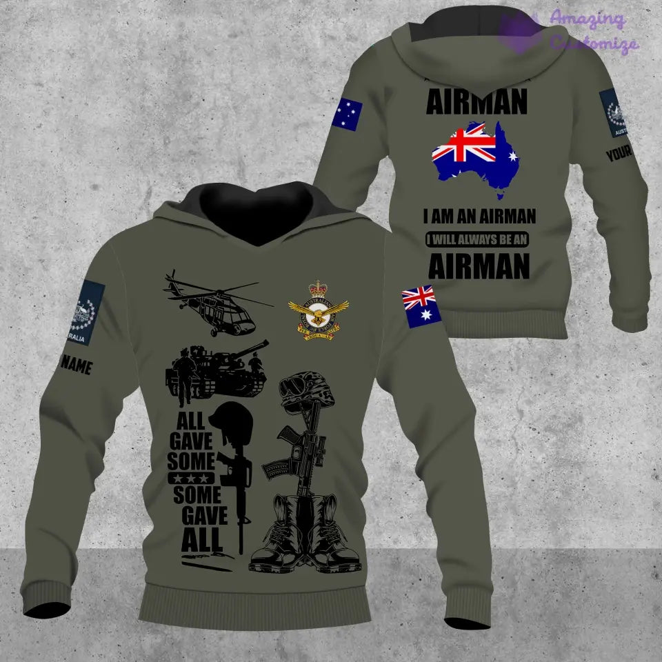 Personalisiertes australisches Soldaten-/Veteranen-Tarnmuster mit Namen, Rang, Poloshirt überall bedruckt – 17235936