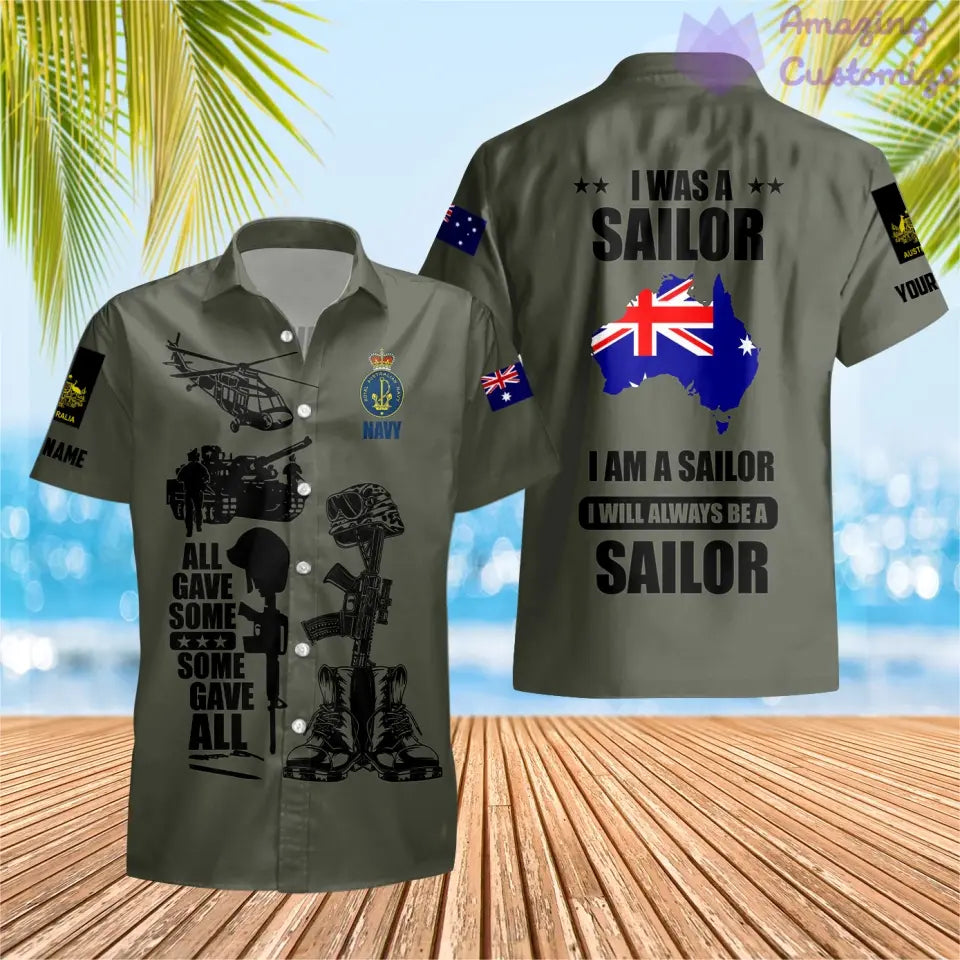 Personalisiertes australisches Soldaten-/Veteranen-Tarnmuster mit Namen, Rang, Poloshirt überall bedruckt – 17235936