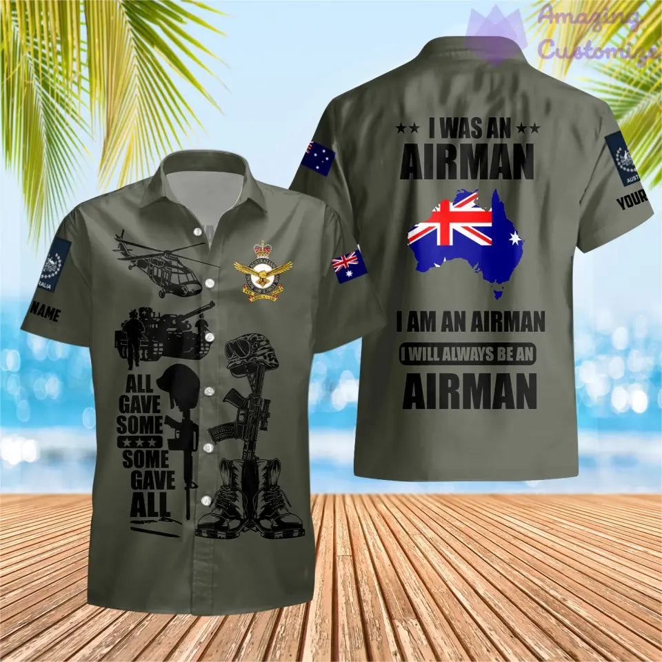 Personalisiertes australisches Soldaten-/Veteranen-Tarnmuster mit Namen, Rang, Poloshirt überall bedruckt – 17235936