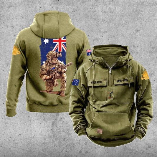 Personalized Australia Soldier/Veteran Vintage Hoodie All Over Printed - 27062401QA