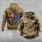 Personalisierter australischer Soldat/Veteran Vintage-Kapuzenpullover mit Rundumdruck - 17207424