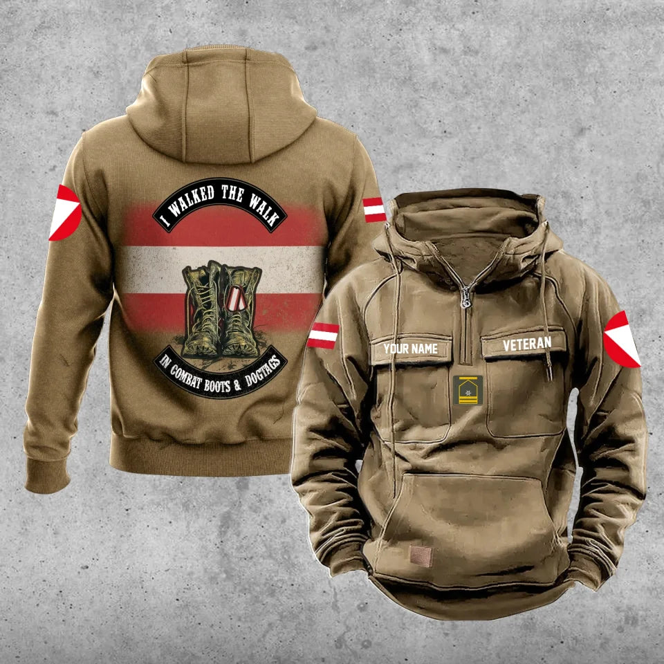 Personalisierter Österreichischer Soldat/Veteran Vintage Hoodie All Over Printed - 17207424