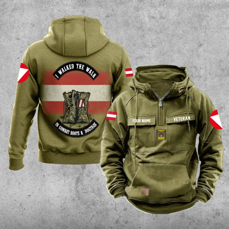 Personalisierter Österreichischer Soldat/Veteran Vintage Hoodie All Over Printed - 17207424