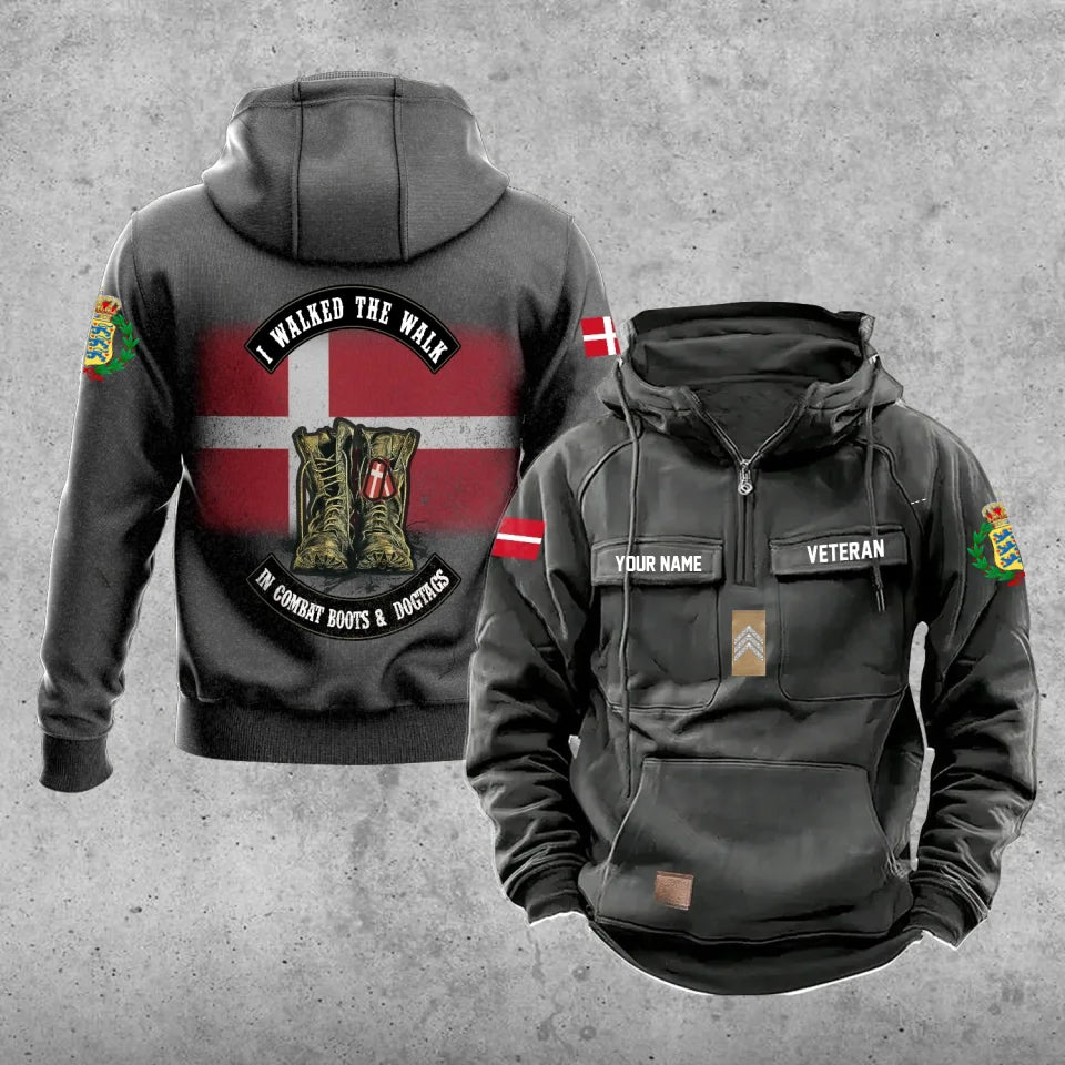 Personalisierter Dänemark Soldat/Veteran Vintage Hoodie All Over Printed - 17207424