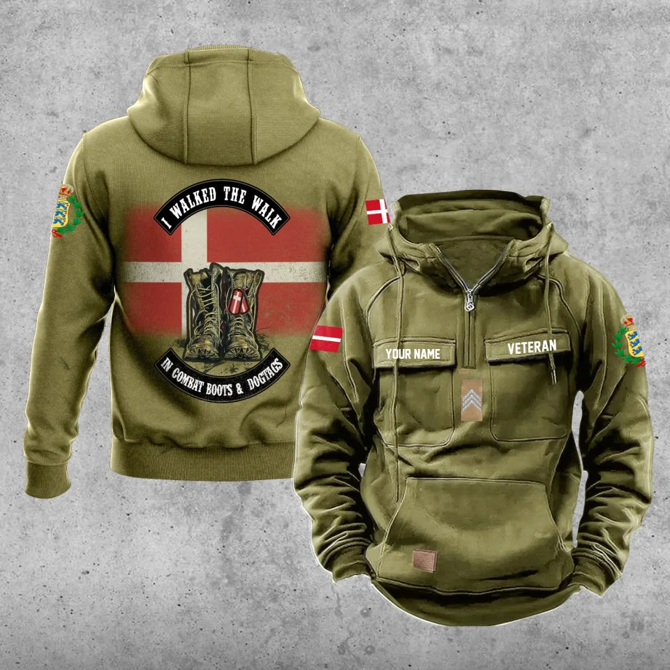 Personalized Denmark Soldier/Veteran Vintage Hoodie All Over Printed - 17207424