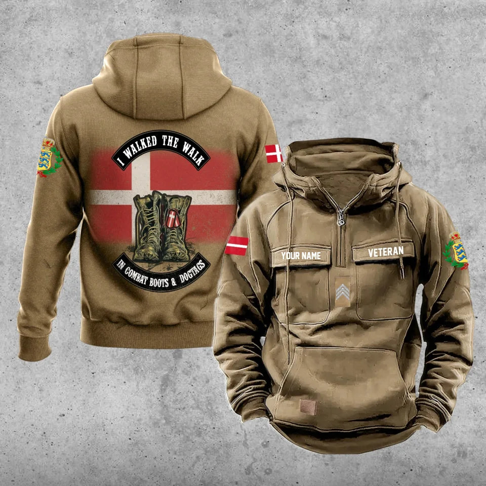 Personalized Denmark Soldier/Veteran Vintage Hoodie All Over Printed - 17207424