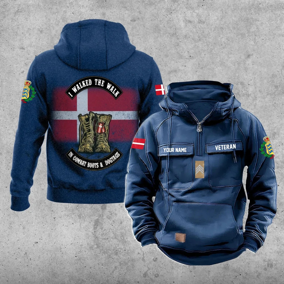 Personalisierter Dänemark Soldat/Veteran Vintage Hoodie All Over Printed - 17207424