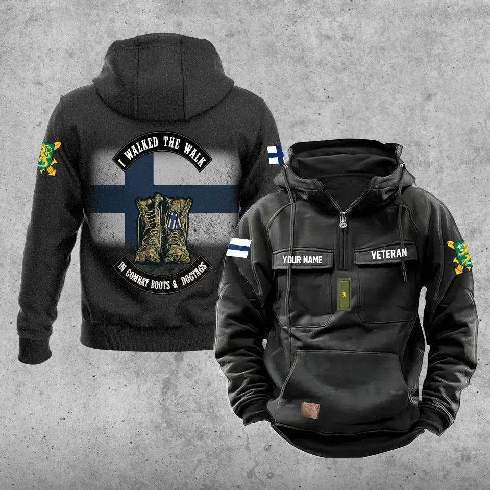 Personalisierter Finnland Soldat/Veteran Vintage Hoodie All Over Printed - 17207424