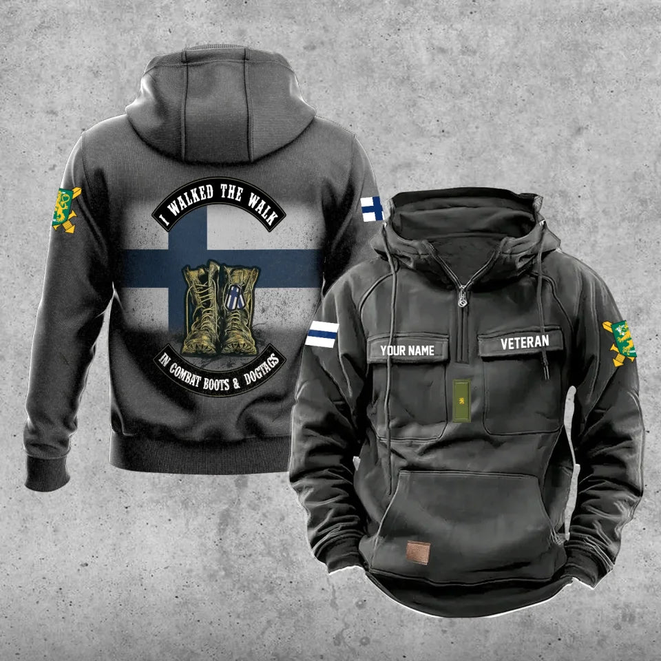 Personalisierter Finnland Soldat/Veteran Vintage Hoodie All Over Printed - 17207424