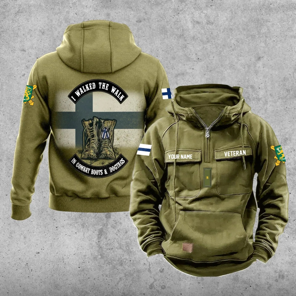 Personalisierter Finnland Soldat/Veteran Vintage Hoodie All Over Printed - 17207424