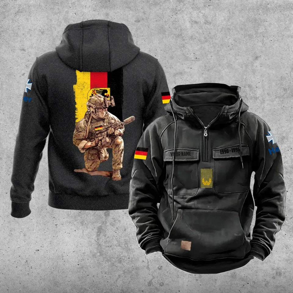 Personalized Germany Soldier/Veteran Vintage Hoodie All Over Printed - 27062401QA