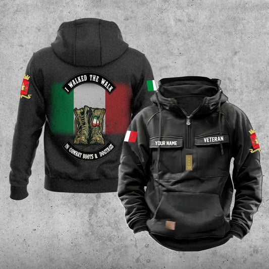 Personalized Italy Soldier/Veteran Vintage Hoodie All Over Printed - 17207424