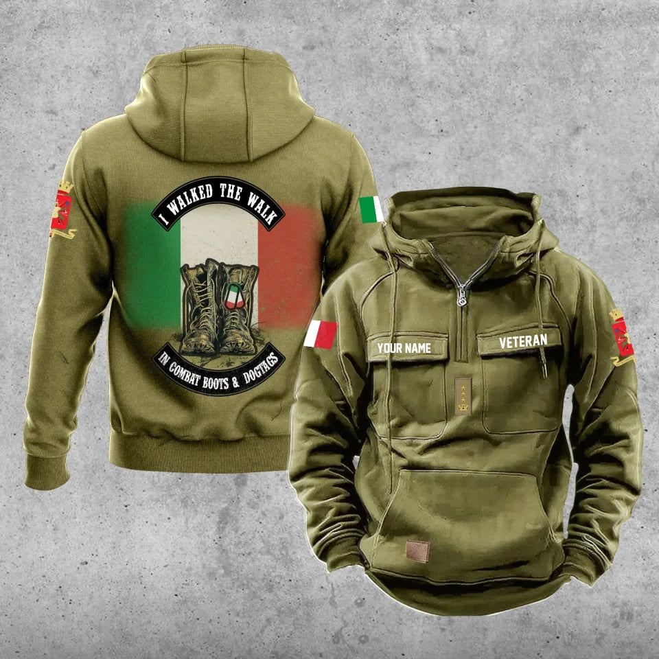 Personalized Italy Soldier/Veteran Vintage Hoodie All Over Printed - 17207424