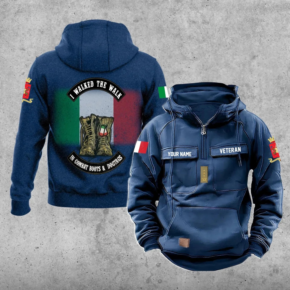 Personalized Italy Soldier/Veteran Vintage Hoodie All Over Printed - 17207424