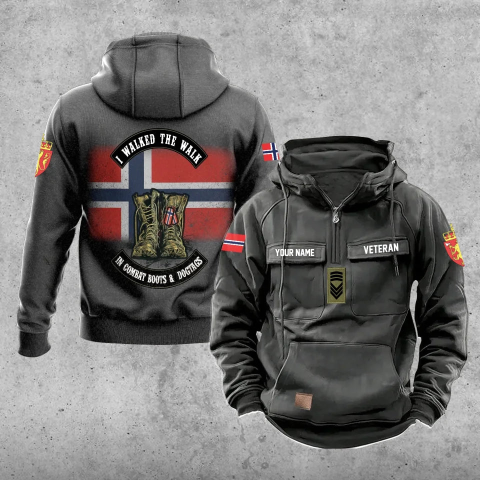 Personalized Norway Soldier/Veteran Vintage Hoodie All Over Printed - 17207424