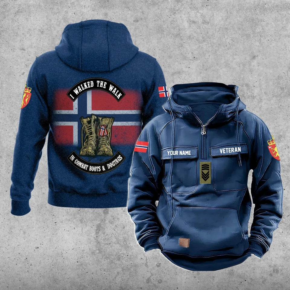 Personalisierter Norwegischer Soldat/Veteran Vintage Hoodie All Over Printed - 17207424