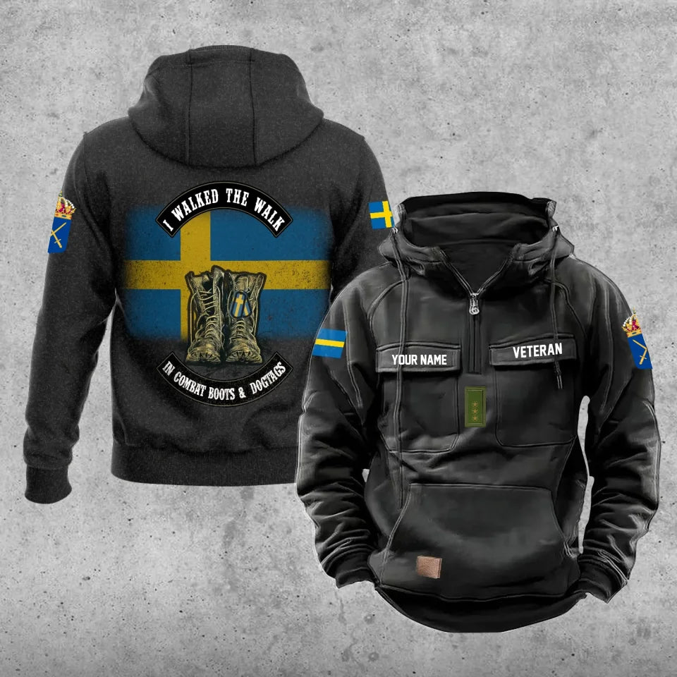 Personalized Sweden Soldier/Veteran Vintage Hoodie All Over Printed - 17207424