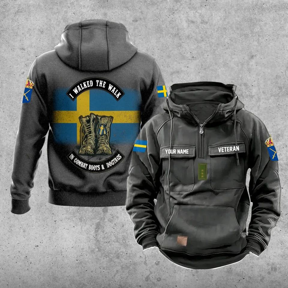 Personalized Sweden Soldier/Veteran Vintage Hoodie All Over Printed - 17207424