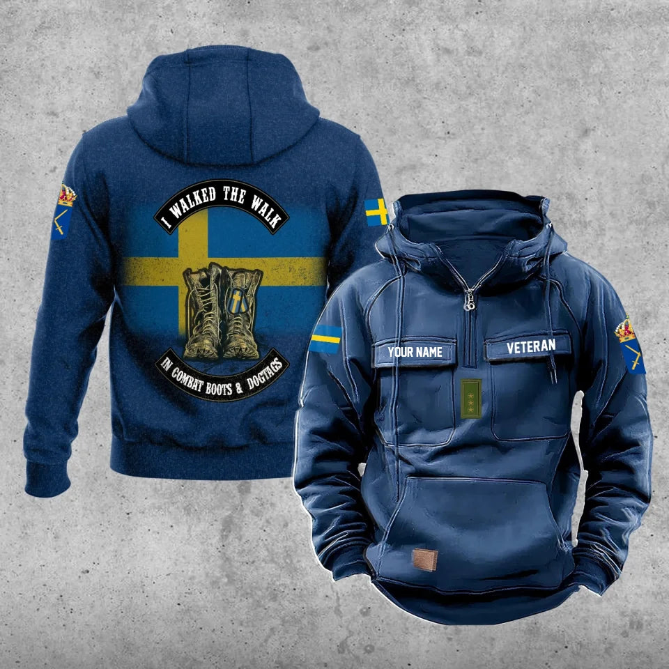 Personalized Sweden Soldier/Veteran Vintage Hoodie All Over Printed - 17207424