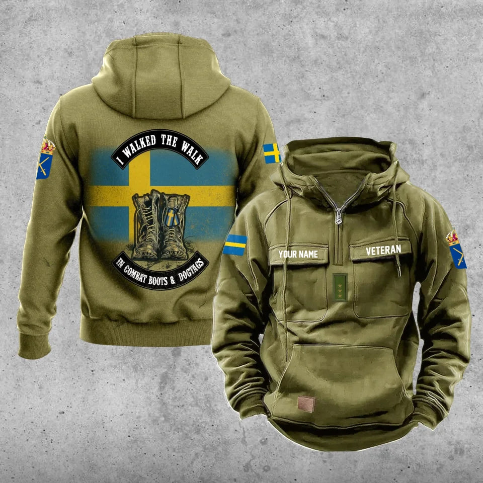 Personalisierter Schweden-Soldat/Veteranen-Vintage-Kapuzenpullover mit Rundum-Aufdruck – 17207424