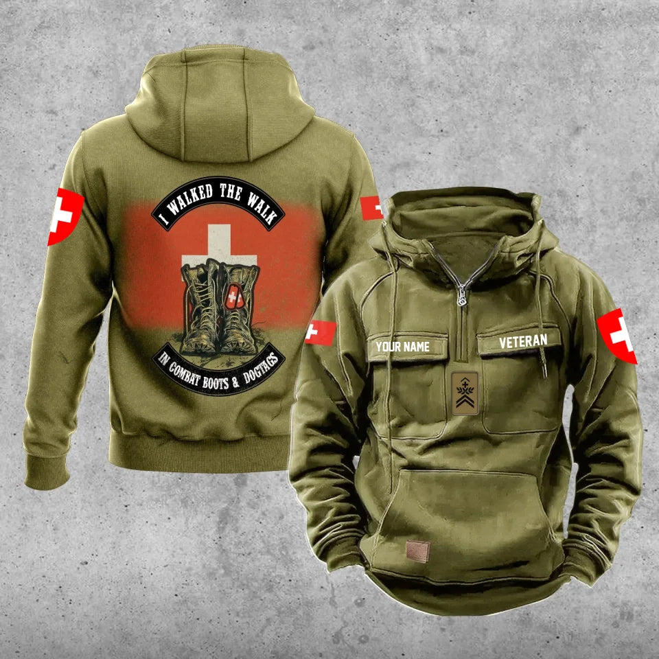 Personalized Swiss Soldier/Veteran Vintage Hoodie All Over Printed - 17207424