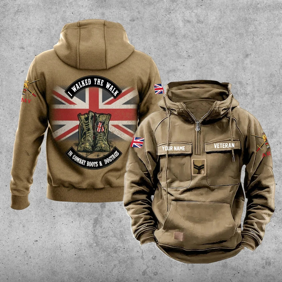 Personalized UK Soldier/Veteran Vintage Hoodie All Over Printed - 17207424