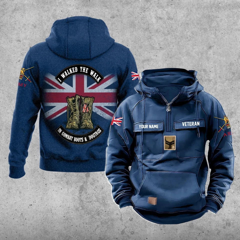 Personalized UK Soldier/Veteran Vintage Hoodie All Over Printed - 17207424