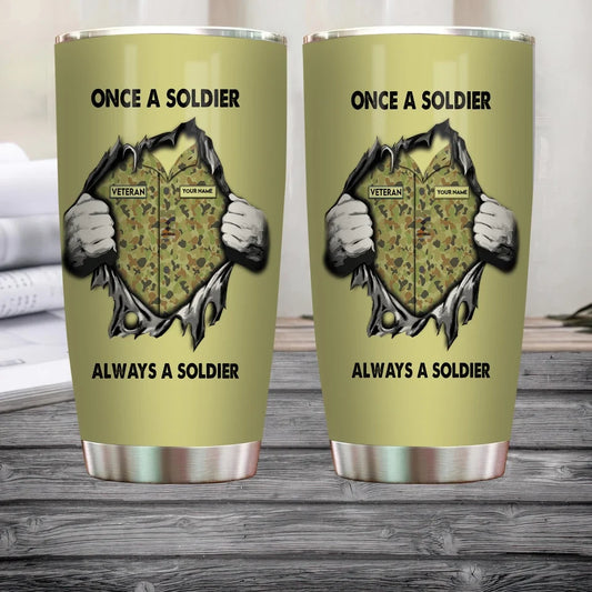 Personalized Australia Veteran/ Soldier With Rank, Name Tumbler - 17220384