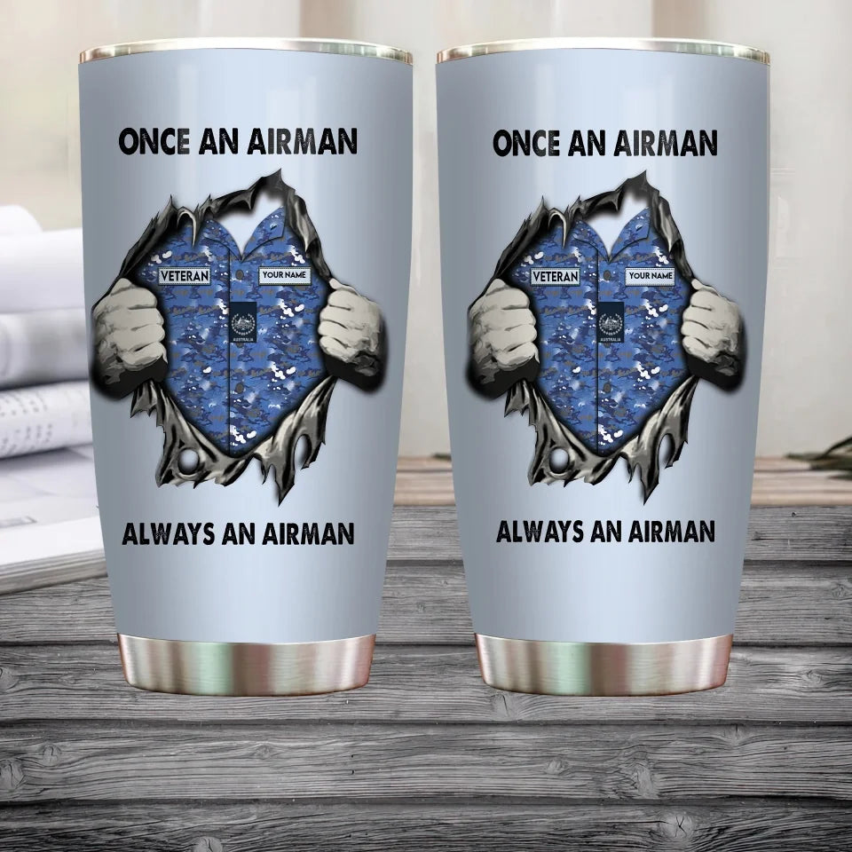 Personalized Australia Veteran/ Soldier With Rank, Name Tumbler - 17220384