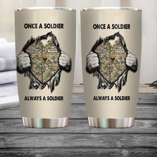 Personalized UK Veteran/ Soldier With Rank, Name Tumbler - 17220384