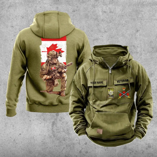 Personalized Canada Soldier/Veteran Vintage Hoodie All Over Printed - 1718928002