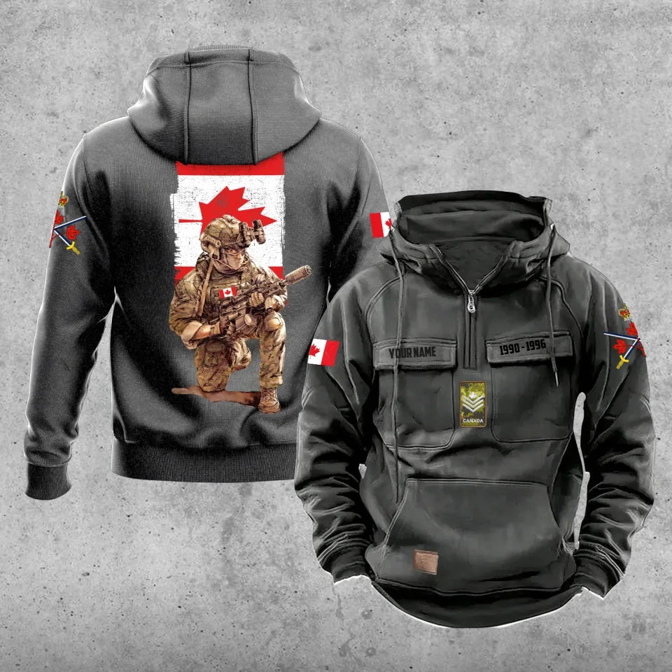 Personalized Canada Soldier/Veteran Vintage Hoodie All Over Printed - 17194464