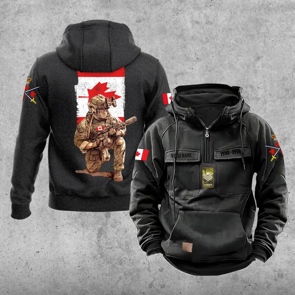 Personalized Canada Soldier/Veteran Vintage Hoodie All Over Printed - 17194464