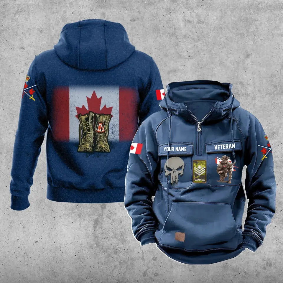 Personalized Canada Soldier/Veteran With Rank And Name Vintage Hoodie All Over Printed - 17203968